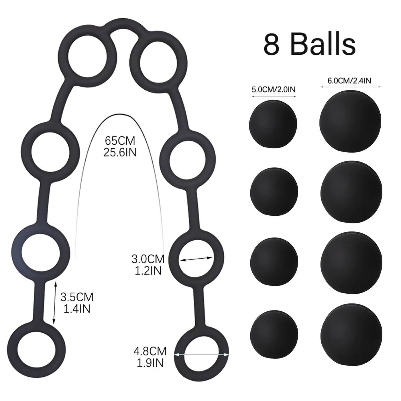 Tether - Anal Beads Trainer- Anal Balls - Custom Sizes