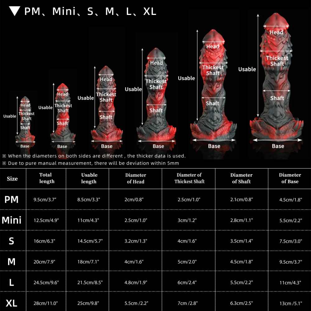 Nothosaur-OPALEYEII-Fantasy-Dragon-Dildo-Monster-Dildo-Size-Chart
