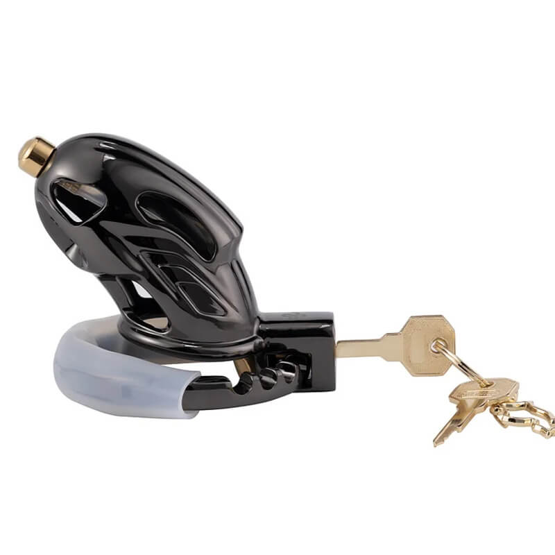 Dragon Guard - Deluxe Locking Chastity Cage with Urethral Sounding - Aluminum Alloy