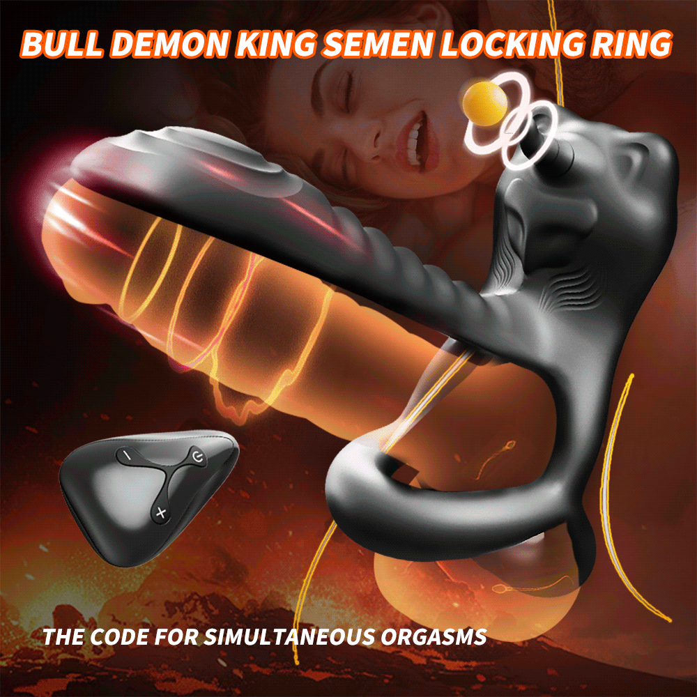 Bull Cock Ring - Vibrating Cock Ring - Double Penetration Cock and Ball Ring