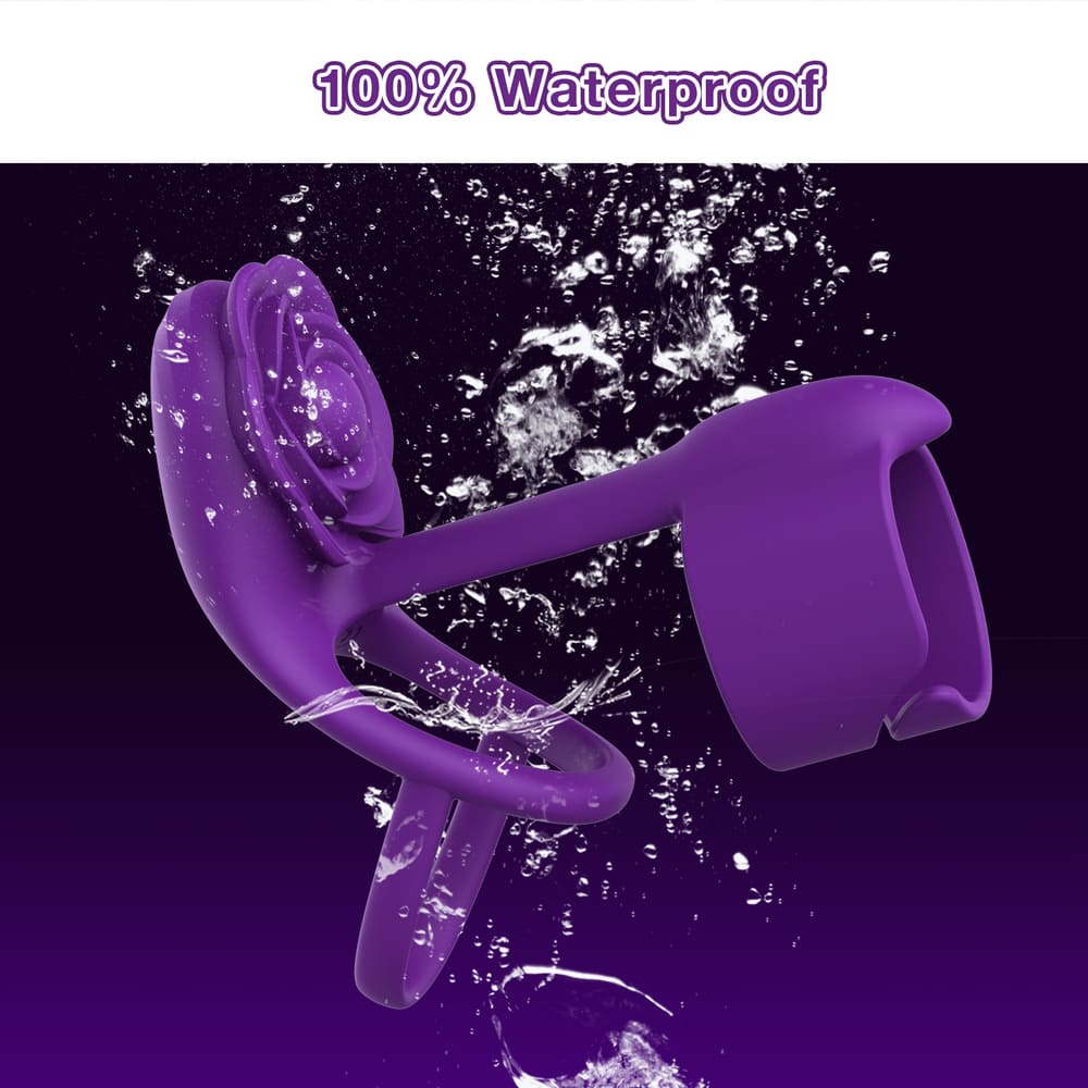 Vexar-3-IN-1-Vibrating-Penis-Ring-Rose-Clitoral-Vibrator-with-Wireless-Remote