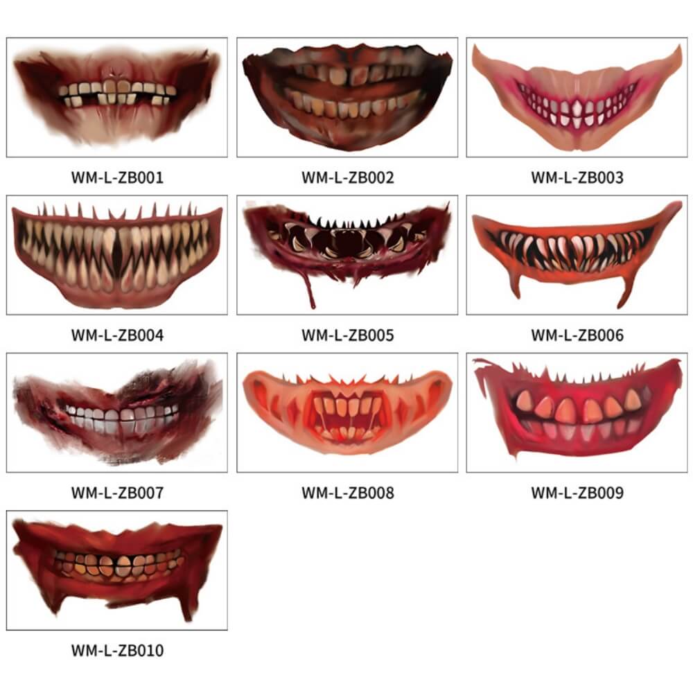 Halloween Mouth Tattoo Stickers