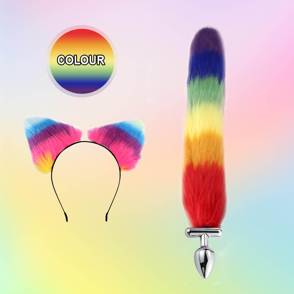 Finnick - 15 Inch Fox Tail Metal Butt Plug - Anal Sex Toy - 2 Colors