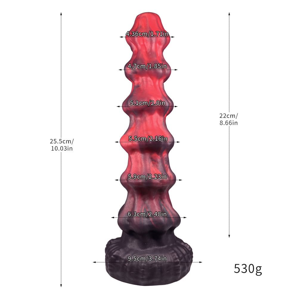 Migo - 10 Inch Knot Dildo - Fantasy Dildo - Alien Dildo with 6 Knots