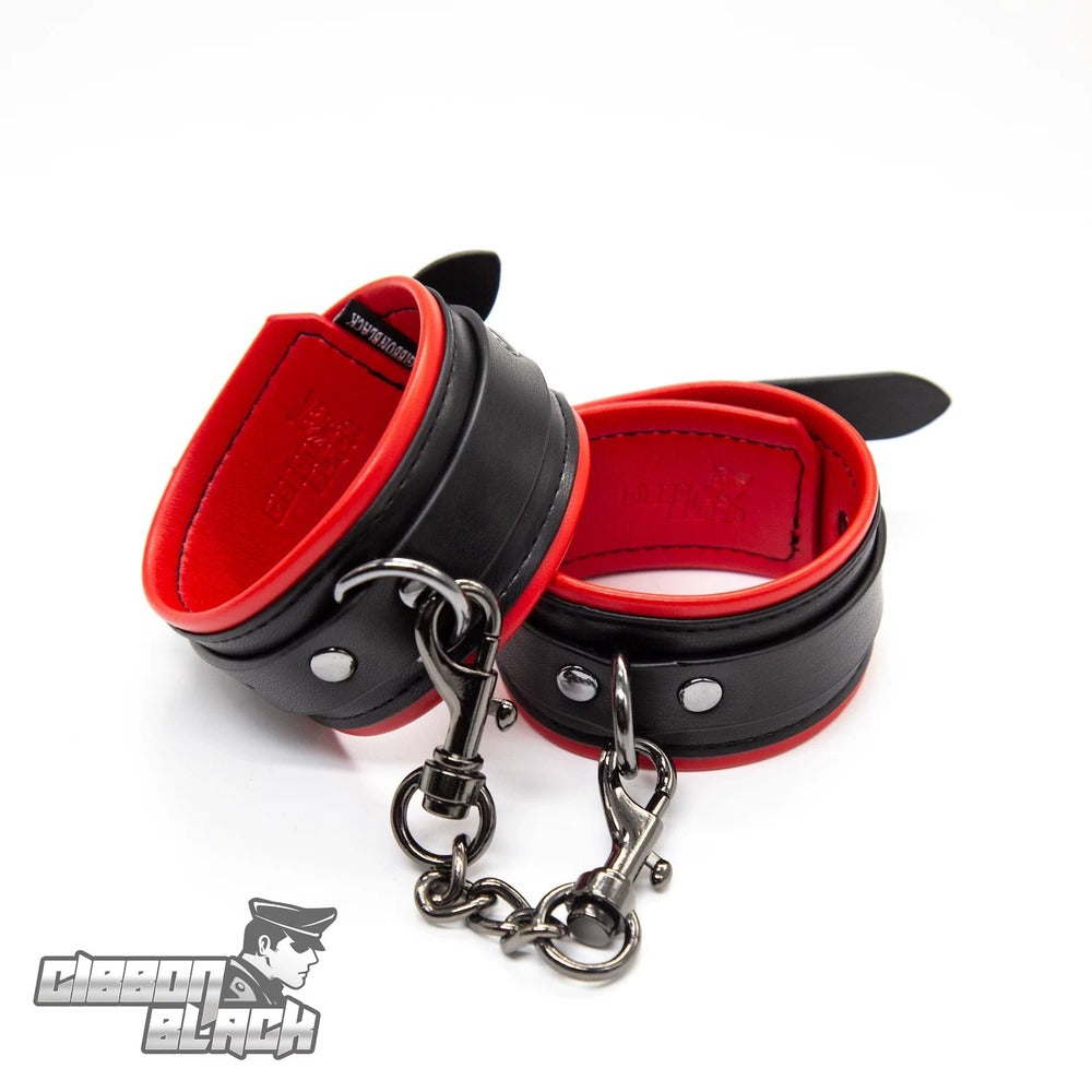 Gibbon-Black-Leather-Puppy-Ankle-Restraints