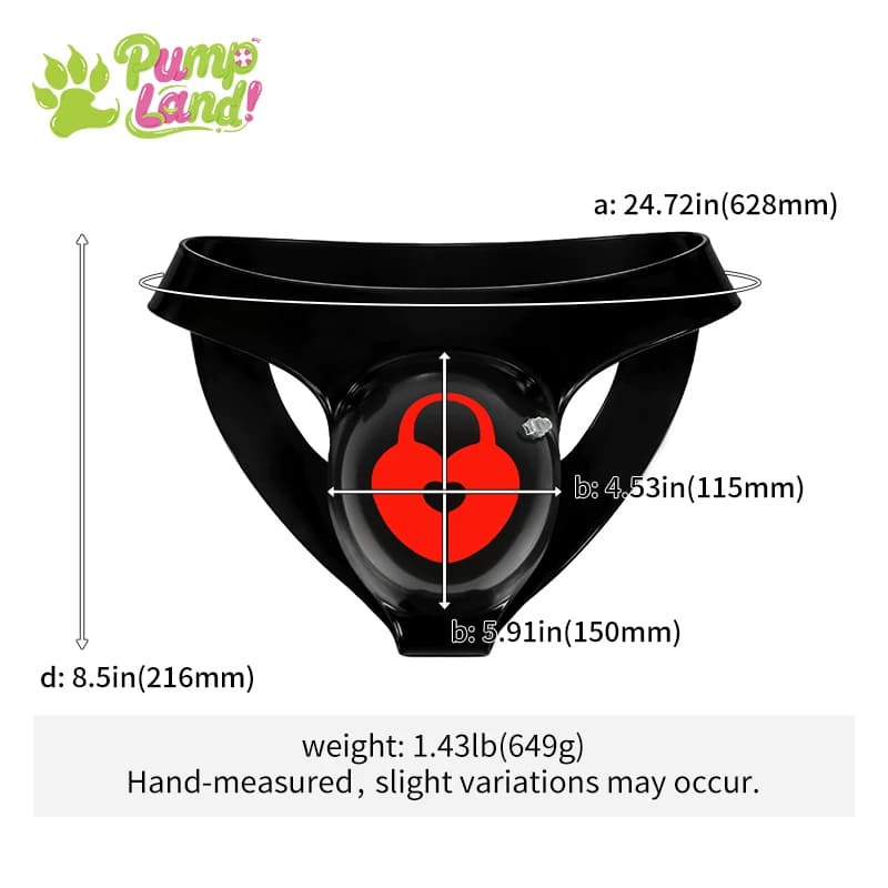 Pumpland - Inflatable Silicone Black Heart Cutout Bulging Thong – Lock
