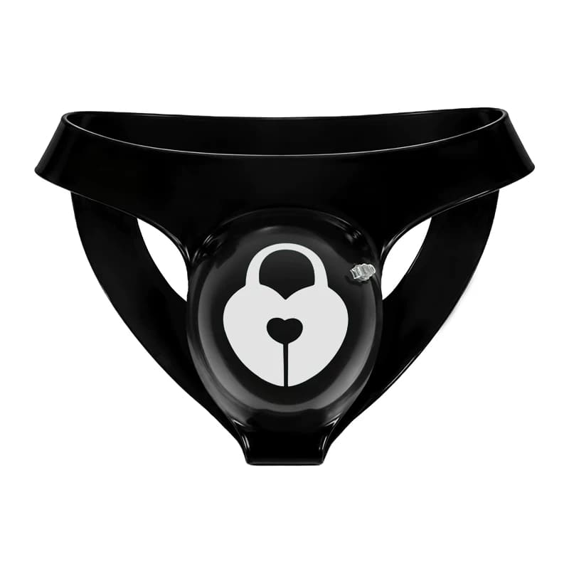 Pumpland - Inflatable Silicone Black Heart Cutout Bulging Thong – Lock