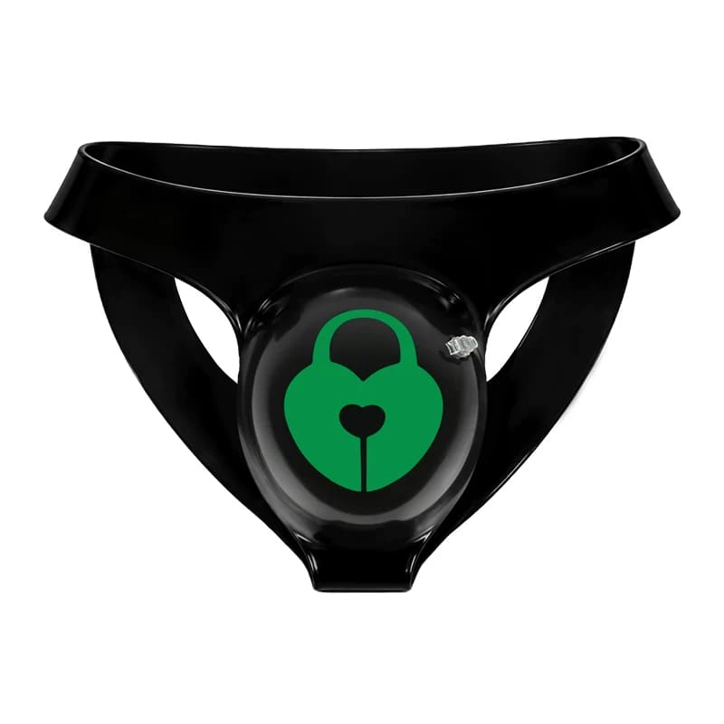 Pumpland - Inflatable Silicone Black Heart Cutout Bulging Thong – Lock