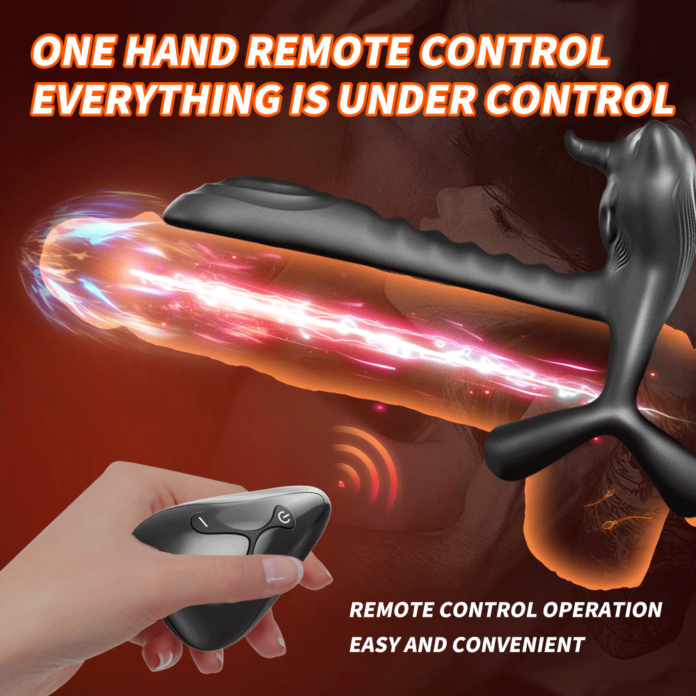 Bull Cock Ring - Vibrating Cock Ring - Double Penetration Cock and Ball Ring