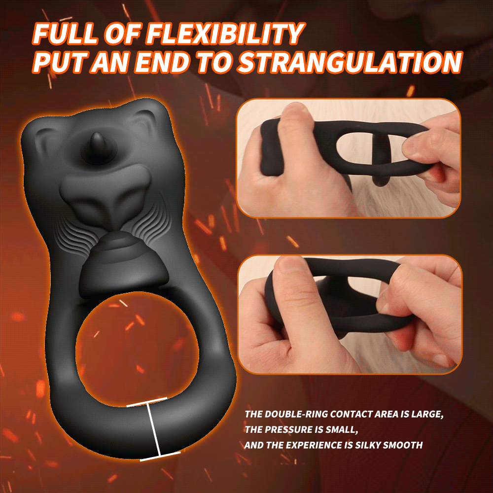 Bull Cock Ring - Vibrating Cock Ring - Double Penetration Cock and Ball Ring