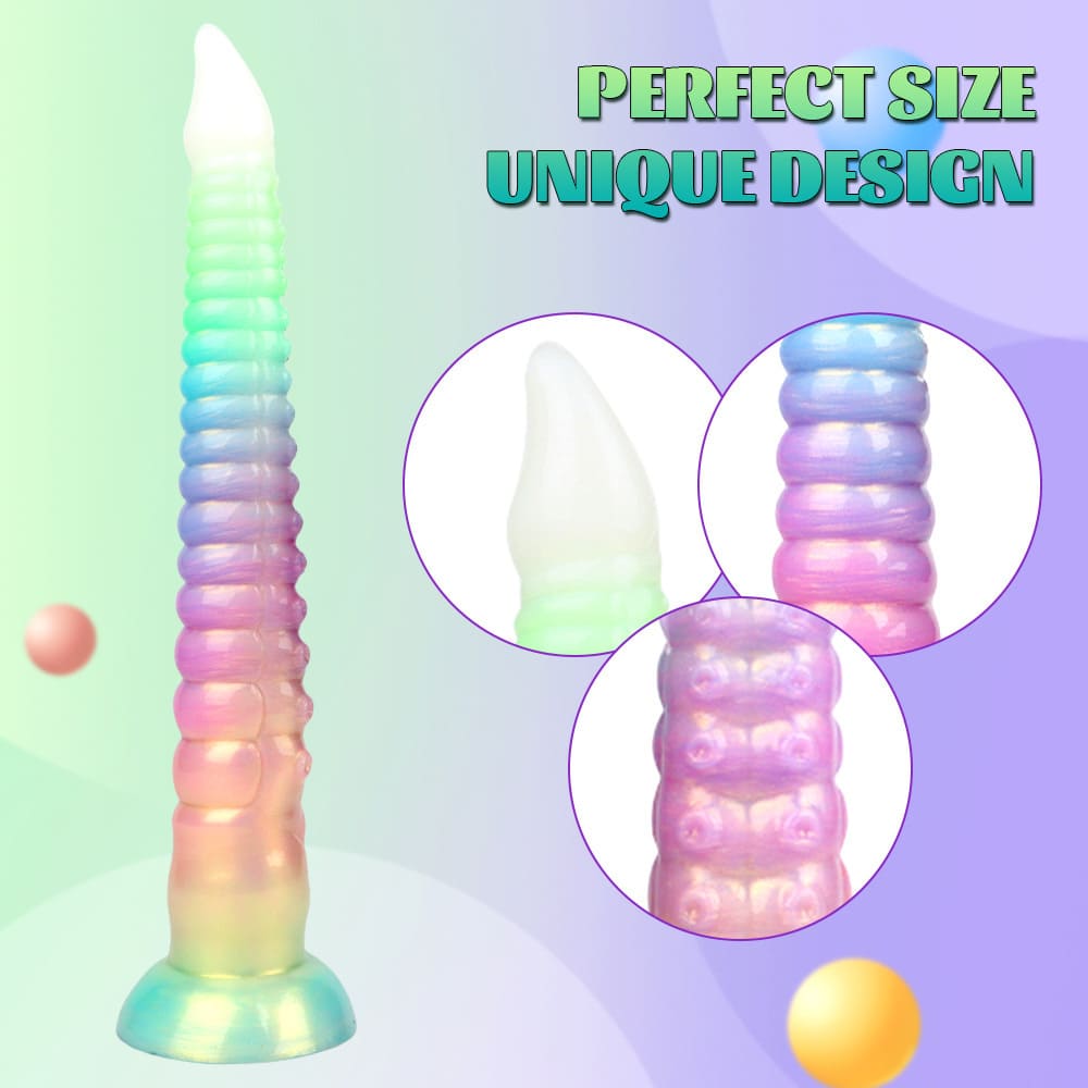 Velor-Silicone-Glow-in-the-Dark-Dildo-Vibrating-Long-Anal-Toy