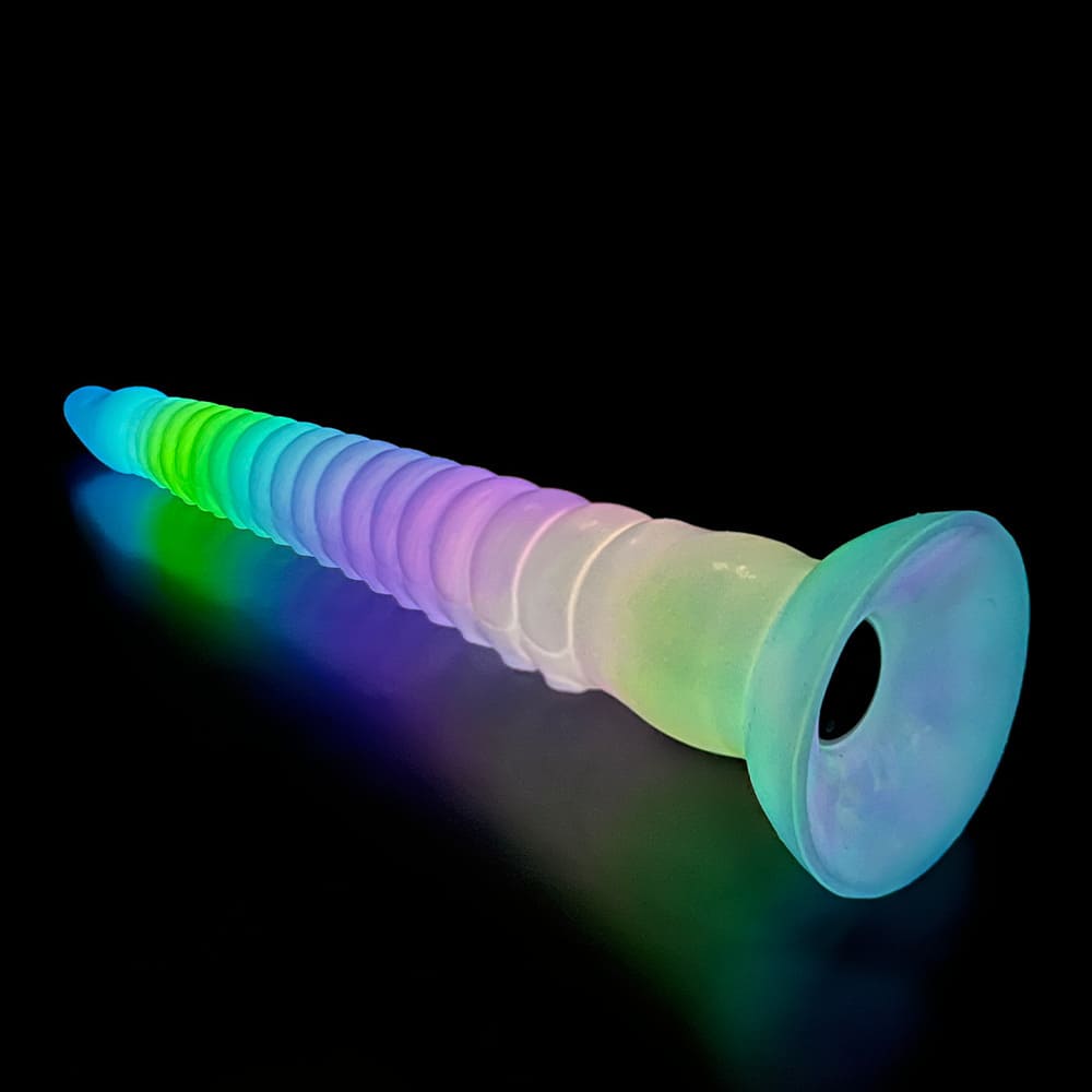 Velor-Silicone-Glow-in-the-Dark-Dildo-Vibrating-Long-Anal-Toy