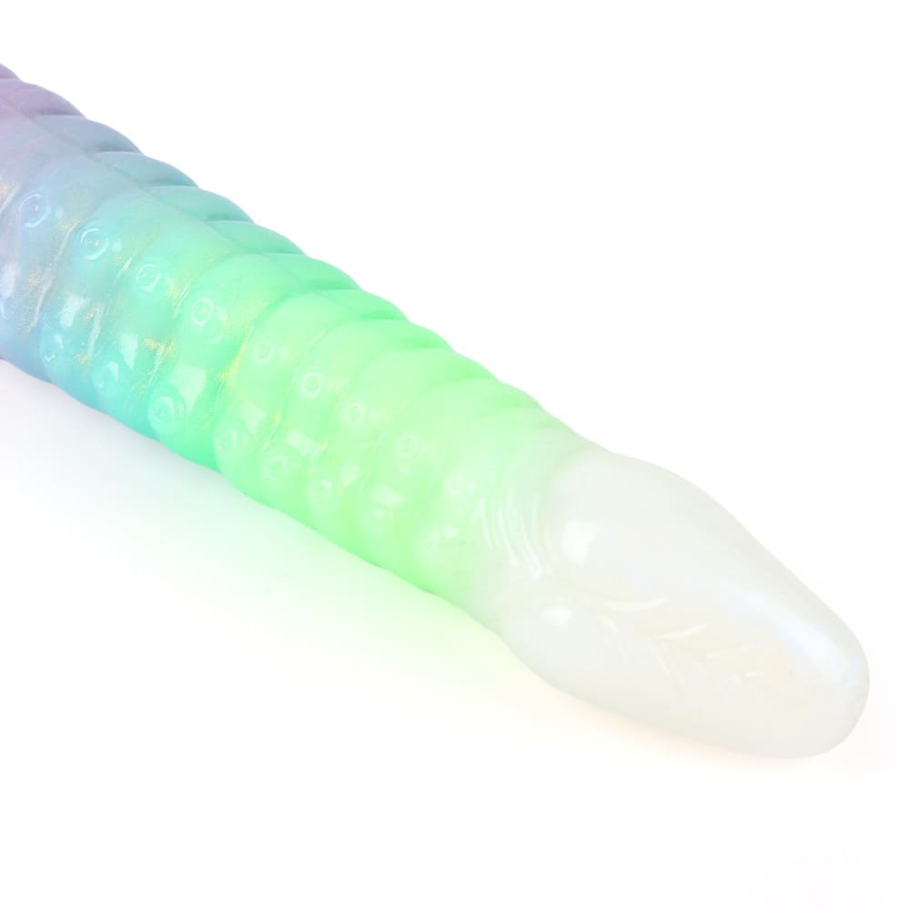 Velor-Silicone-Glow-in-the-Dark-Dildo-Vibrating-Long-Anal-Toy