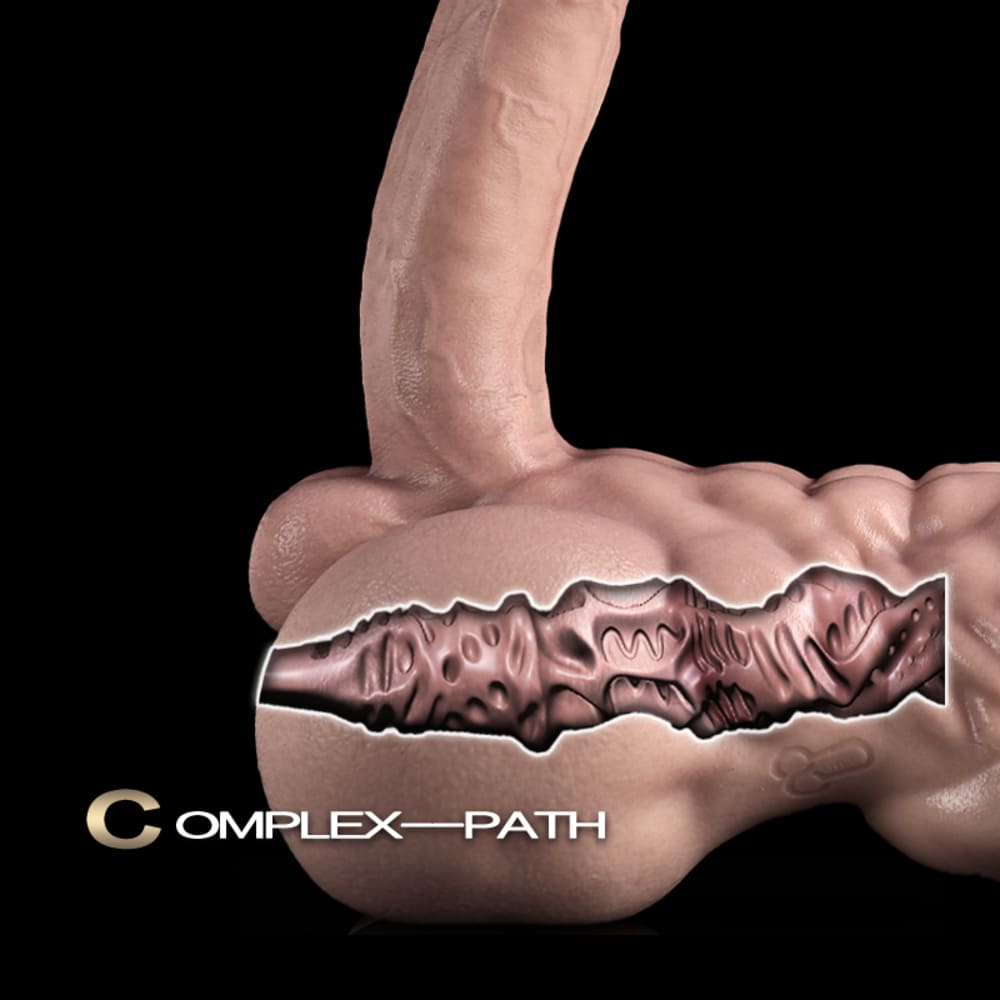 WOLFHOUND-Silicone-Male-Torso-Masturbator-with-Realistic-Dildo